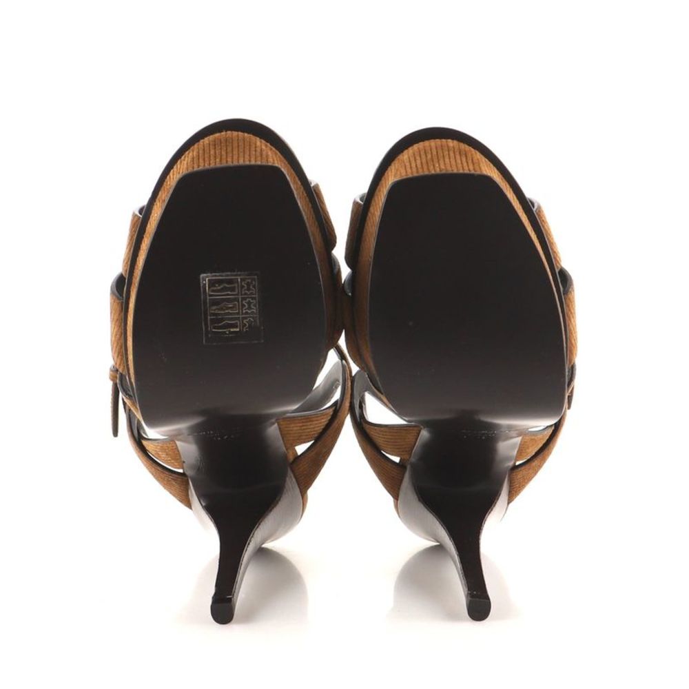 Saint Laurent Women's Tribute Stiletto Sandals Suede Brown - Picture 4 of 5